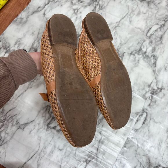 Naturalizer Kayden Mules slip on Womens 6.5 Brown Straw Fabric Low Block Heel - Picture 3 of 4